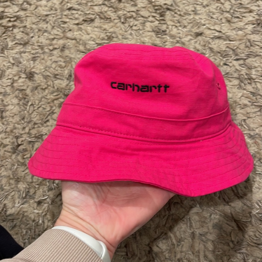 Carhartt Wip Script Bucket Hat Ruby Pink/Black Si… - image 4